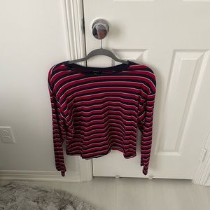 Red, white, and blue long sleeve tee